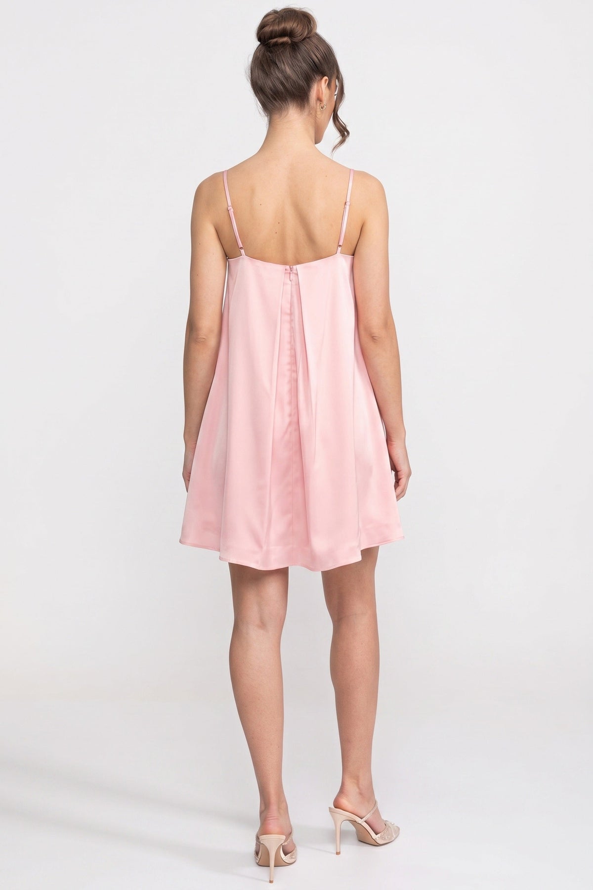 Spaghetti-Strap Mini Dress - Pink - View 7