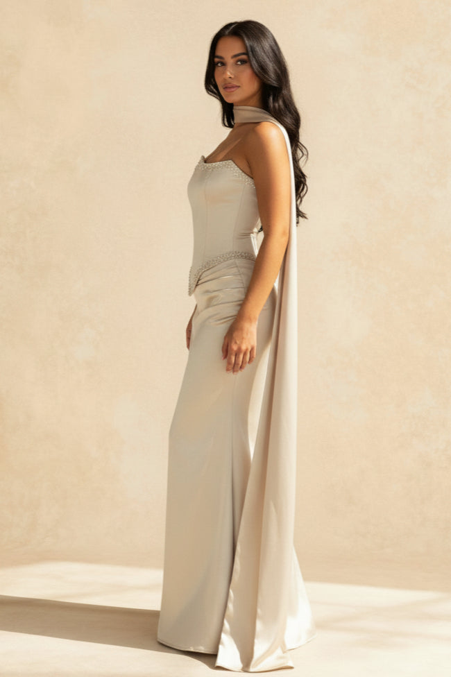 Rhinestone Strapless Party Dress - View 5