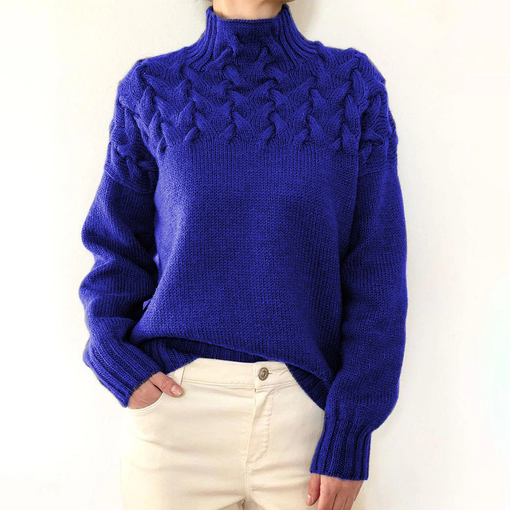 Turtleneck Cable Knit Long Sleeve Sweater 4