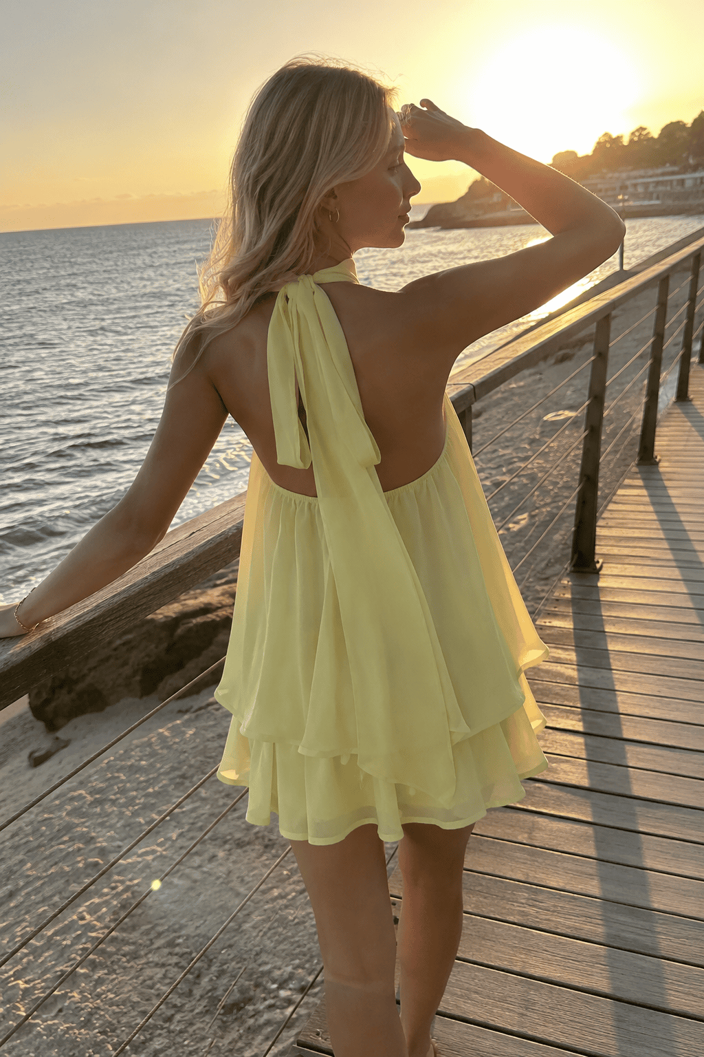 Backless Halter-Neck Mini Dress