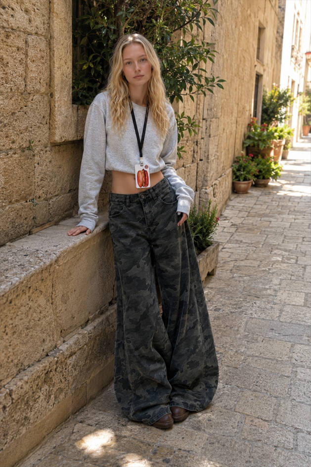 High-Waist Wide-Leg Denim Jeans