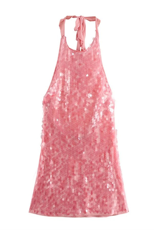 Glitter Sweetheart Starfish Cut Out Tiered Ruffle Mini Dress - View 5