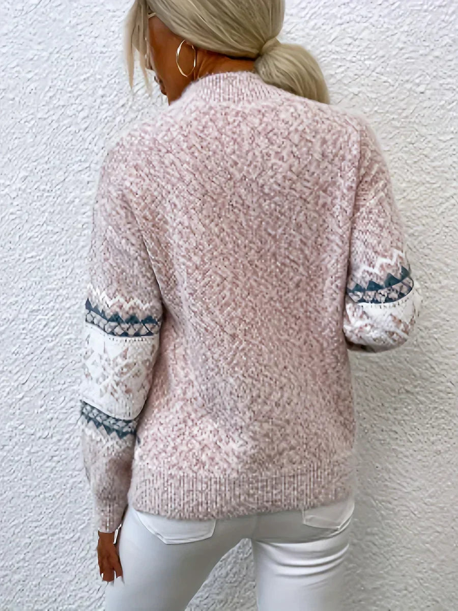 Crochet Lace Yoke V-Neck Long Sleeve Swiss Dot Blouse 3