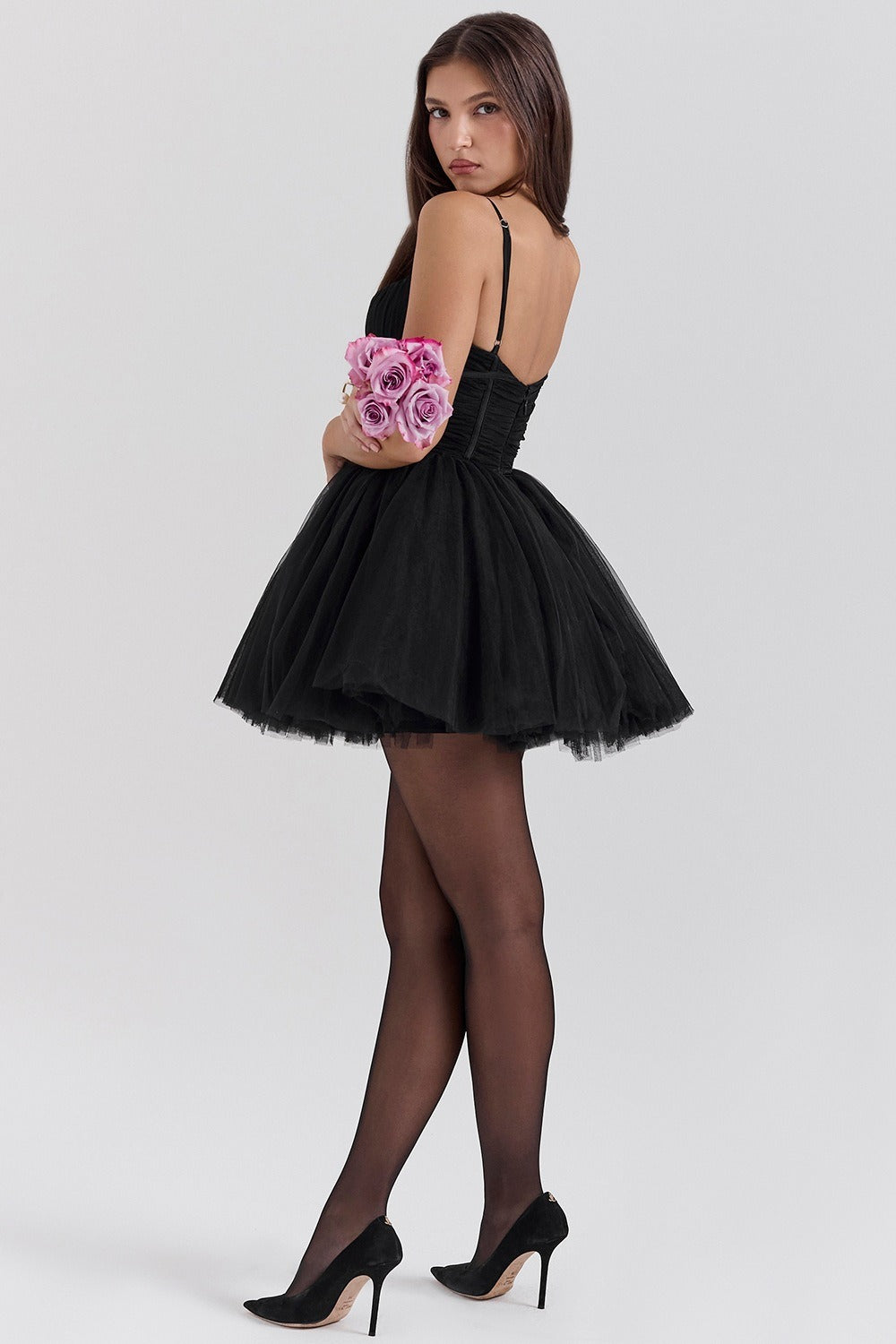 Chiffon Lace-up Backless Cocktail Dress - View 15