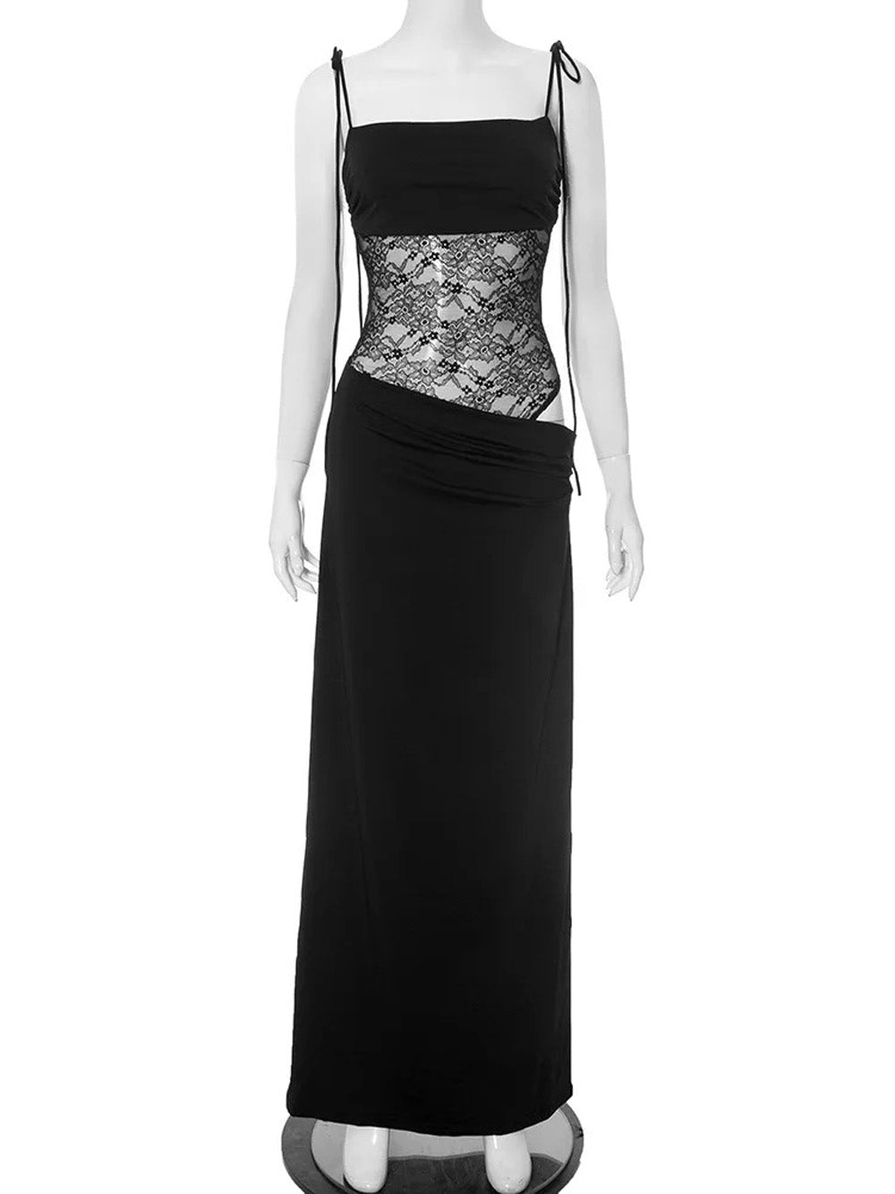 Camille Lace Maxi Dress in Black - View 2