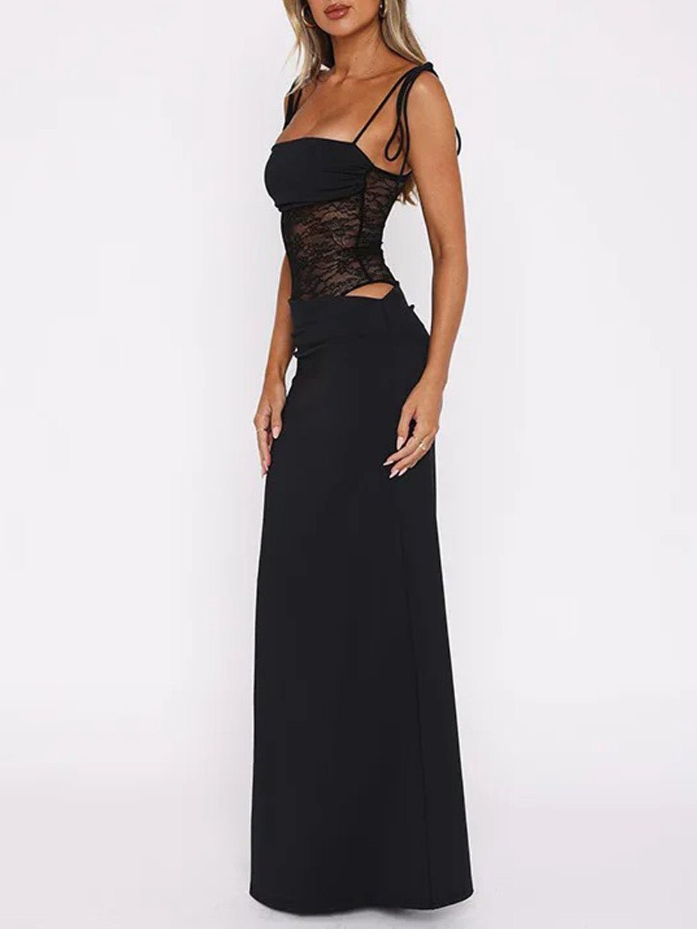 Camille Lace Maxi Dress in Black - View 4