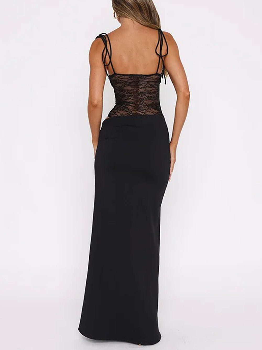 Camille Lace Maxi Dress in Black - View 3