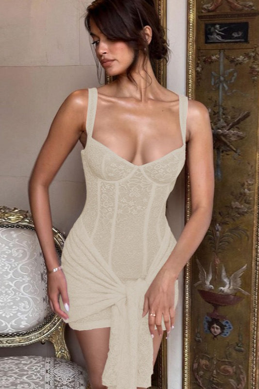 Deep V-Neck Lace Dress