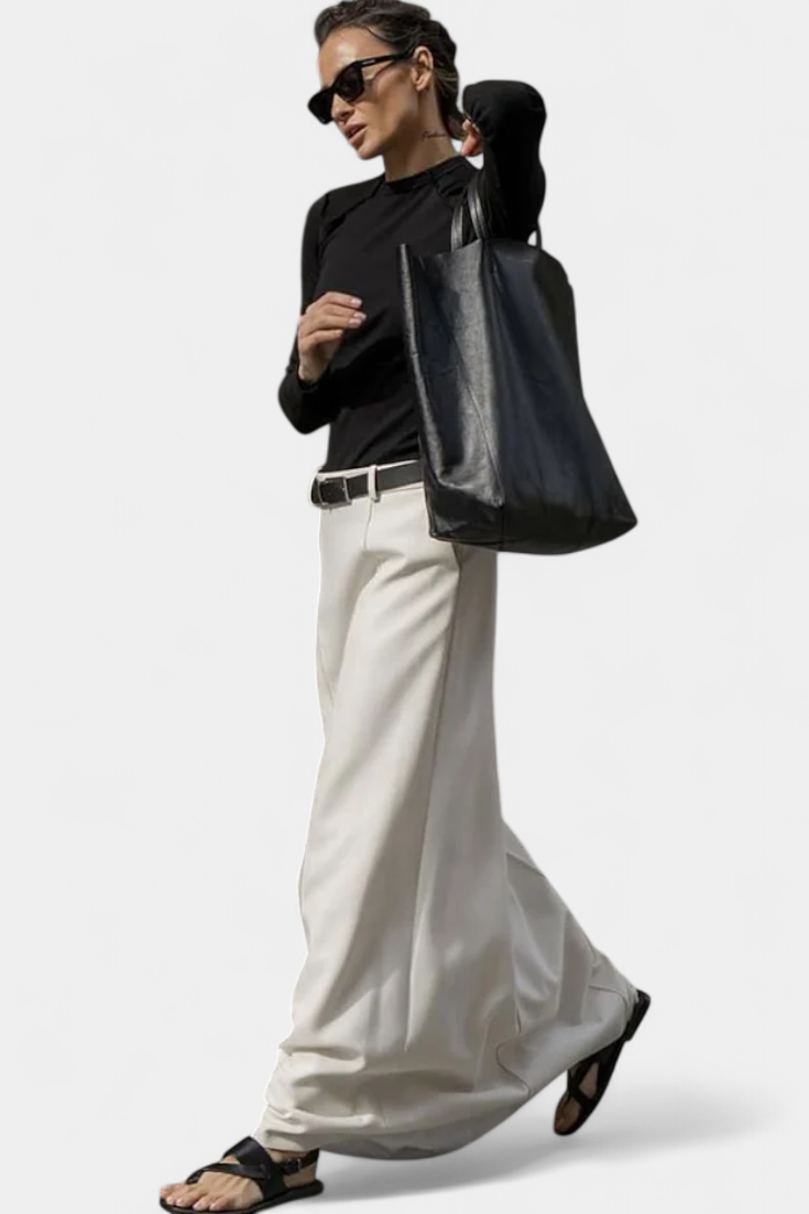 High Waist Satin Look Front Seam Maxi Skirt 5