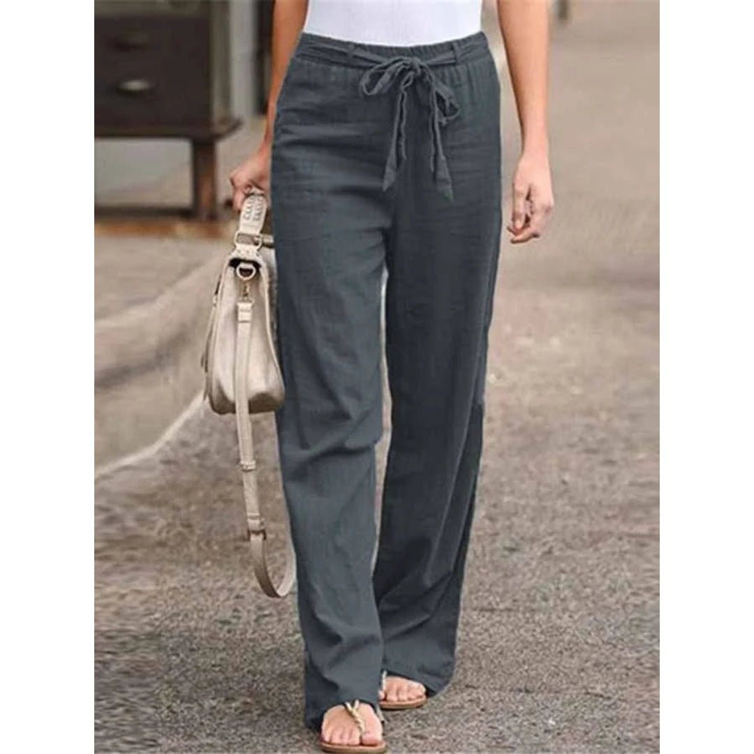 High Waist Drawstring Wide Leg Pants 2