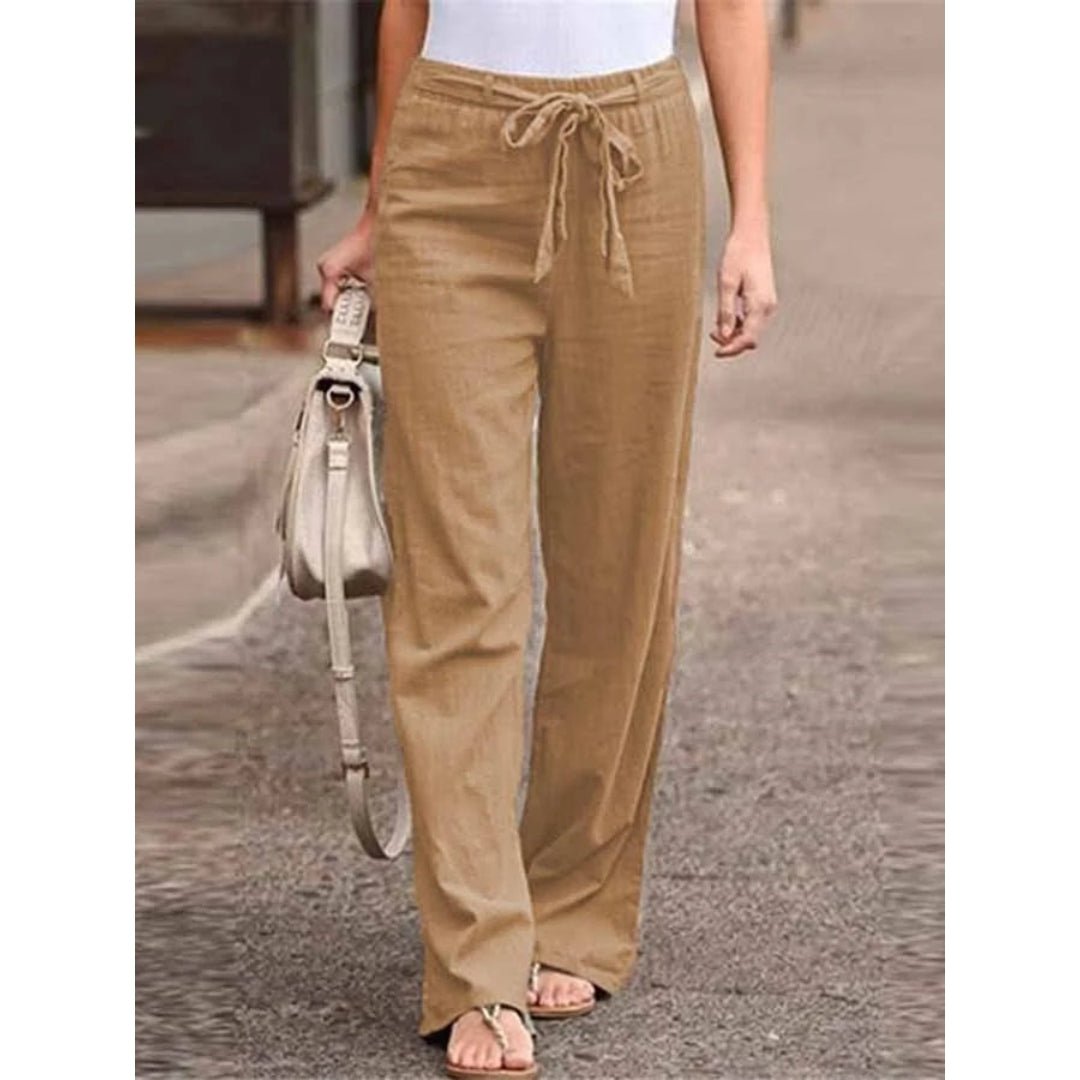 High Waist Drawstring Wide Leg Pants 4