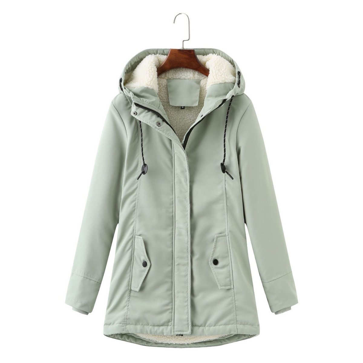 Hooded Sherpa Lined Zip Front Utility Parka Jacket 13