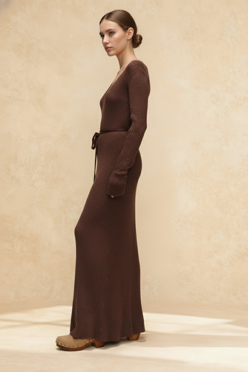 Deep V-Neck Dress