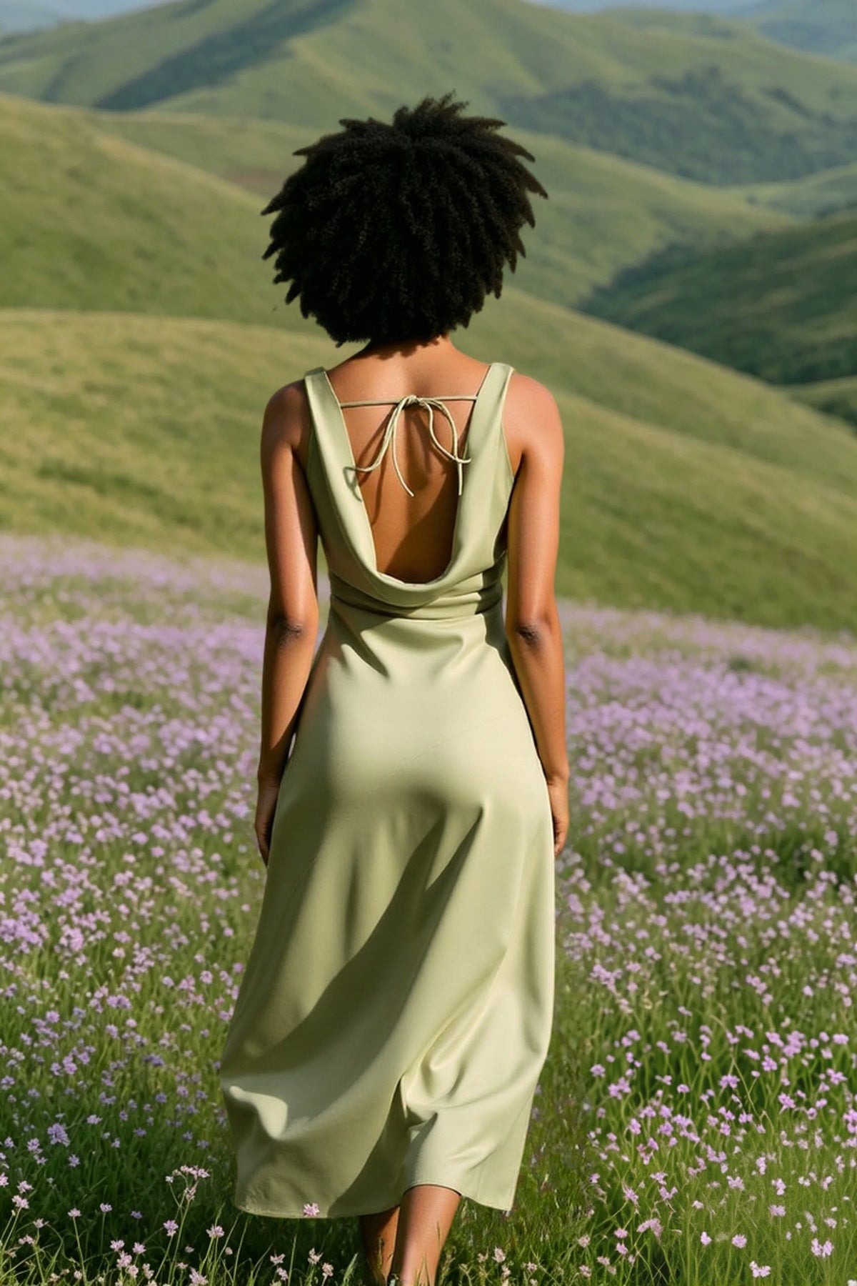 Satin Mermaid Low-Back Party Dress - View 12