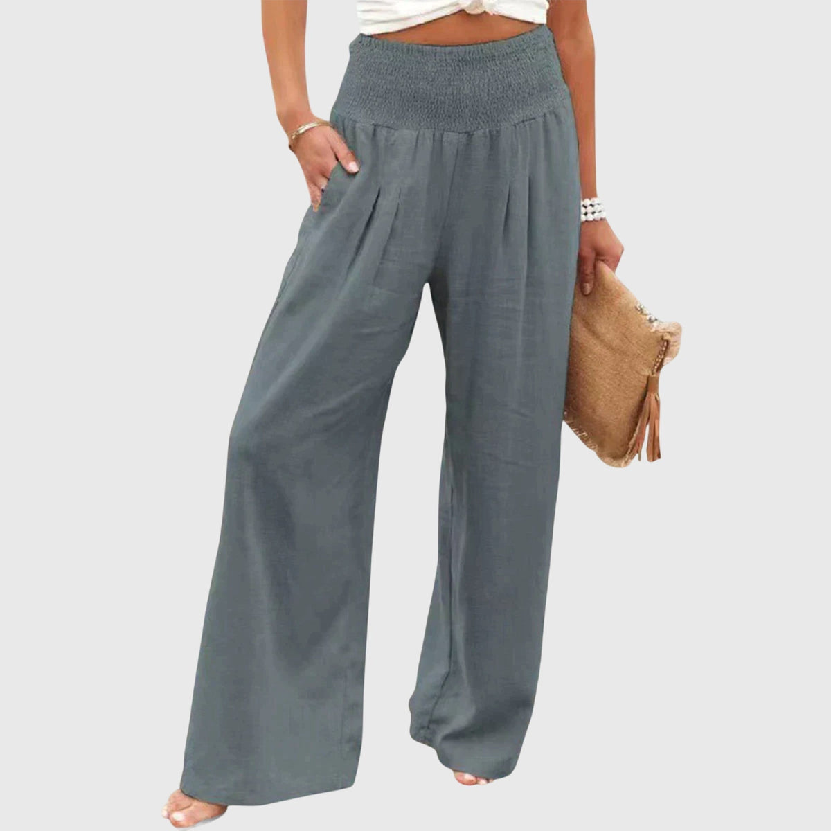 Halter Twist Front Top and Wide Leg Pants Two Piece Set 5