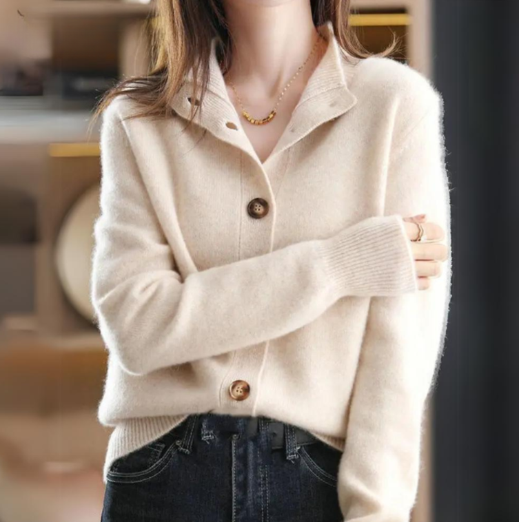 Collared Button Front Knit Cardigan 3