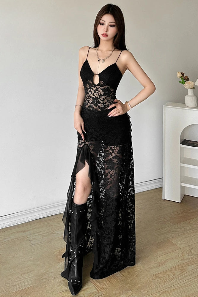 Nibber Sexy Lace Maxi Dress - View 3