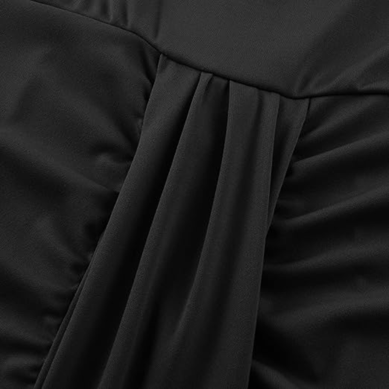 Glitter Cold Shoulder V-Neck Long Sleeve Wrap Slit Midi Dress 8