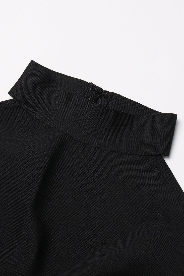 Halter Neck Sleeveless Asymmetric Draped Pleated Maxi Gown - View 4