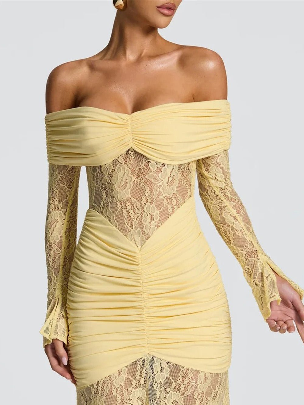 Delphine Off-Shoulder Lace Maxi Dress - View 3