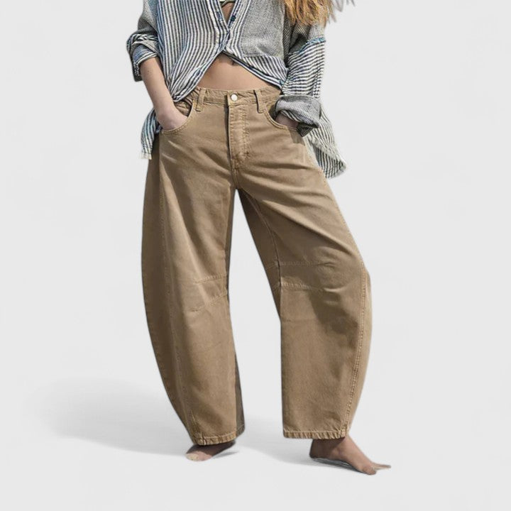 High Waist Faded Barrel Leg Jeans 14