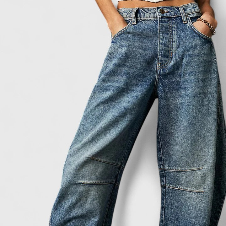 High Waist Faded Barrel Leg Jeans 19