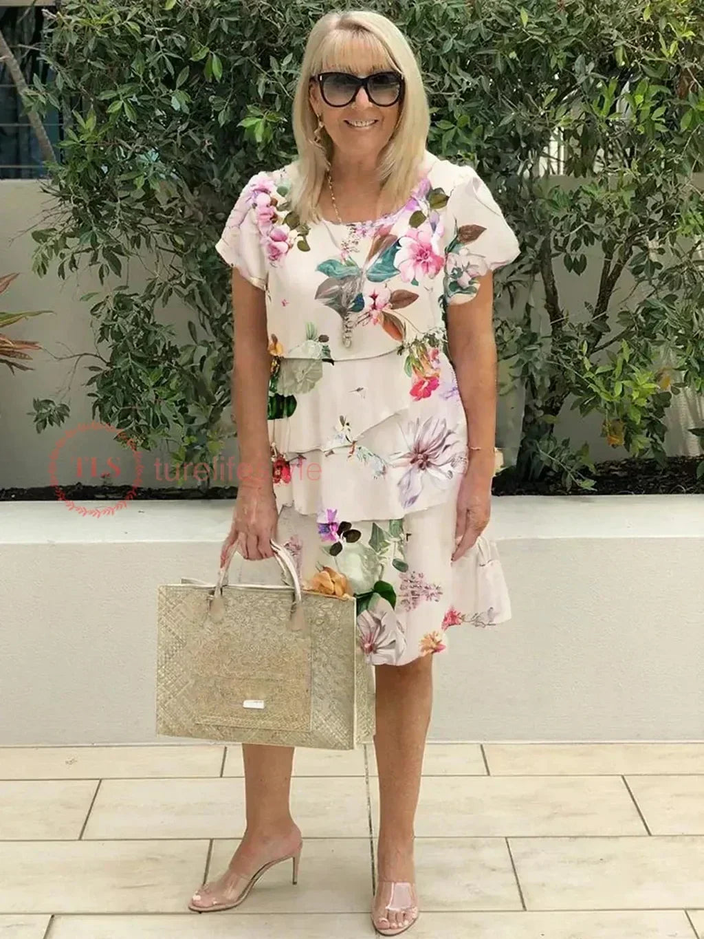 Paulina Pleated Floral Print Ruched Dress - View 6