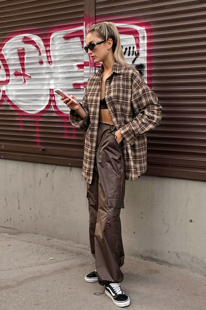 American Vintage Plaid Blouse