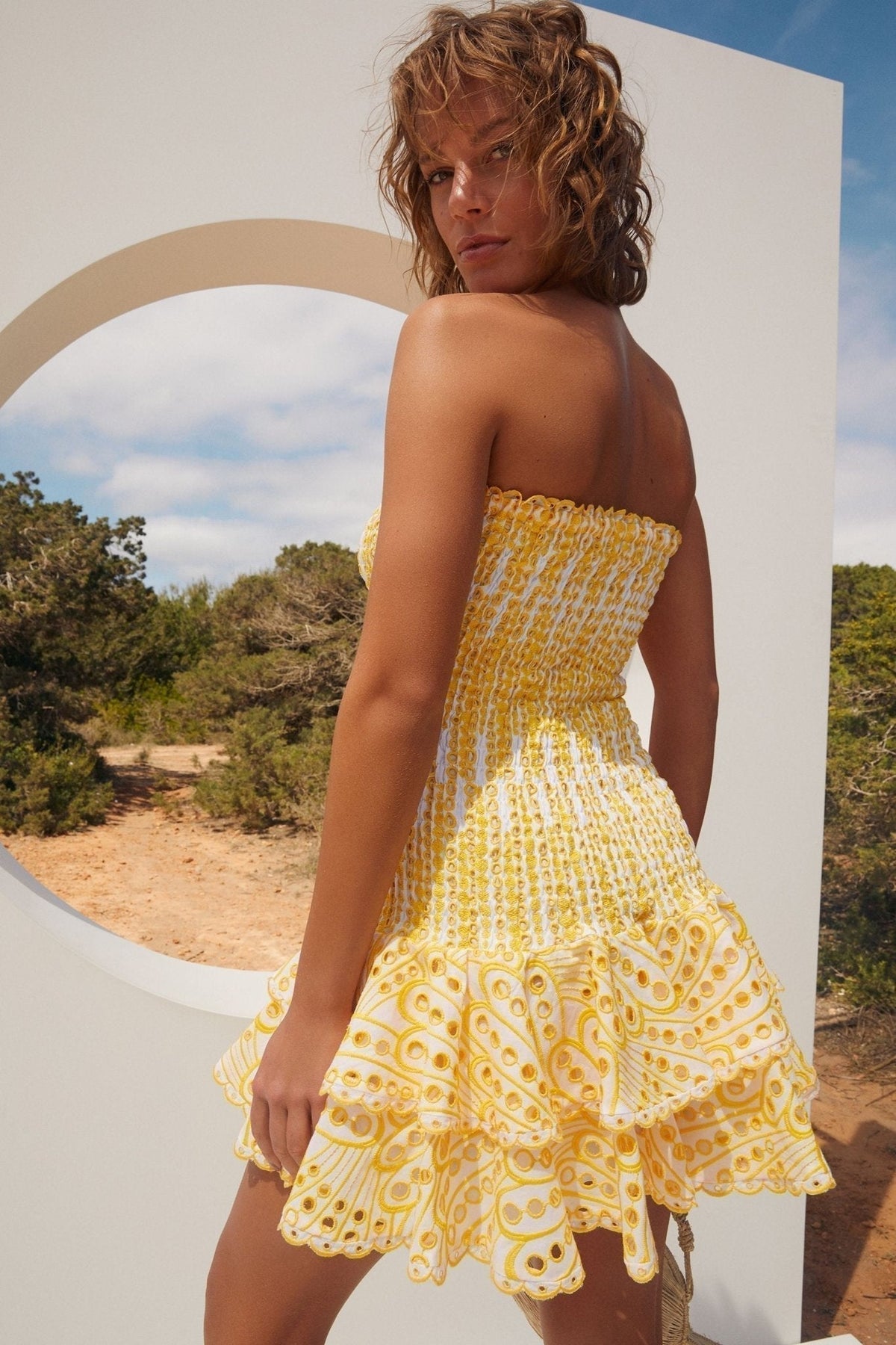 Ornella Statement Strapless Figure Hugging Mini Dress