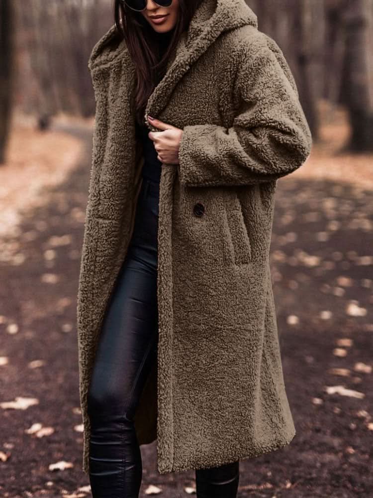 Hooded Longline Teddy Coat 12