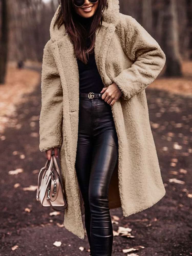 Hooded Longline Teddy Coat 8