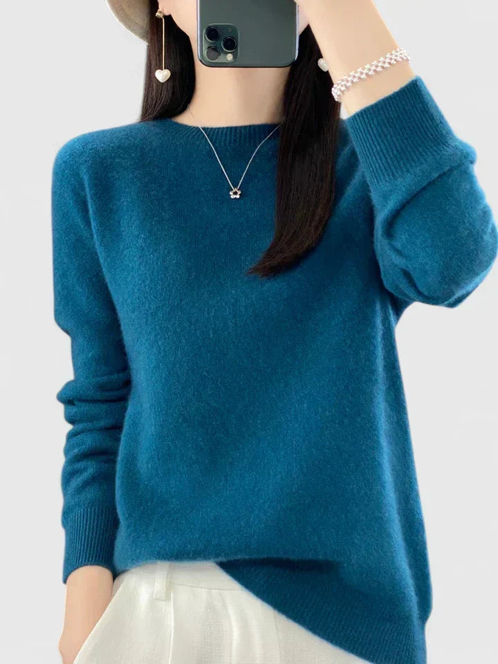 Round Neck Long Sleeve Soft Knit Pullover Sweater 28