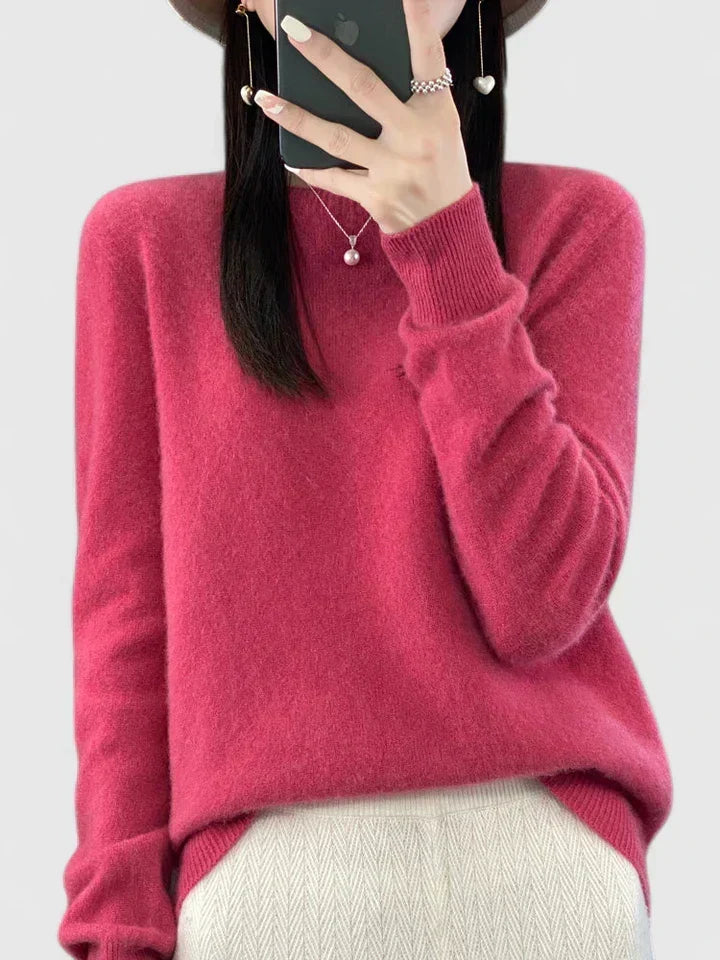 Round Neck Long Sleeve Soft Knit Pullover Sweater 23