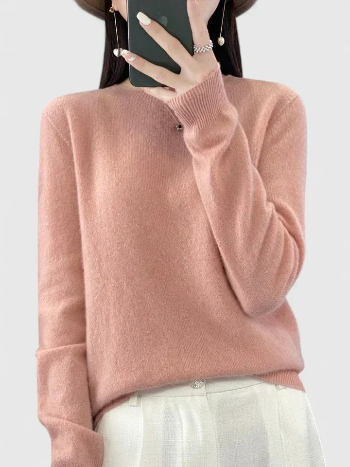 Round Neck Long Sleeve Soft Knit Pullover Sweater 24