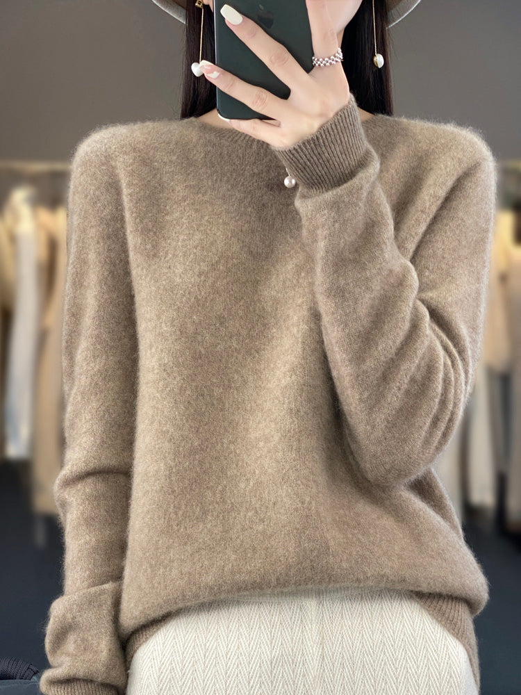 Round Neck Long Sleeve Soft Knit Pullover Sweater 6