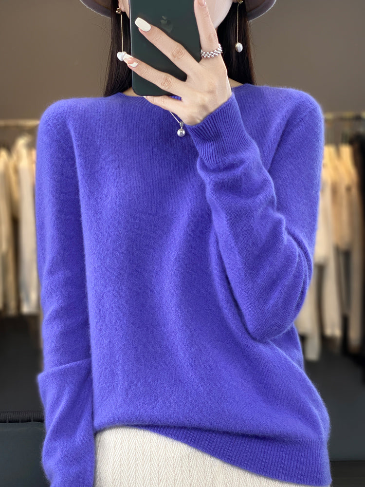 Round Neck Long Sleeve Soft Knit Pullover Sweater 4