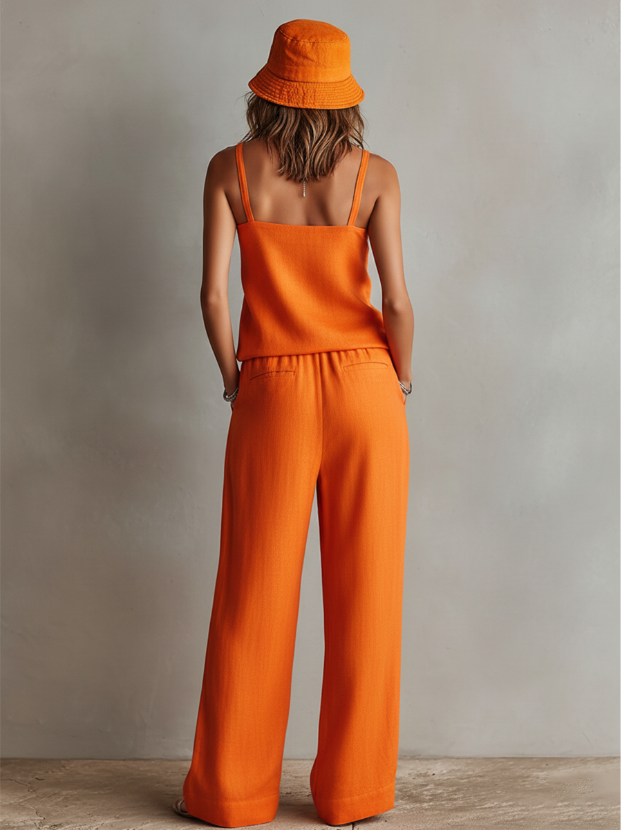 Square Neck Cami Top and Wide Leg Pants Two Piece Set 6