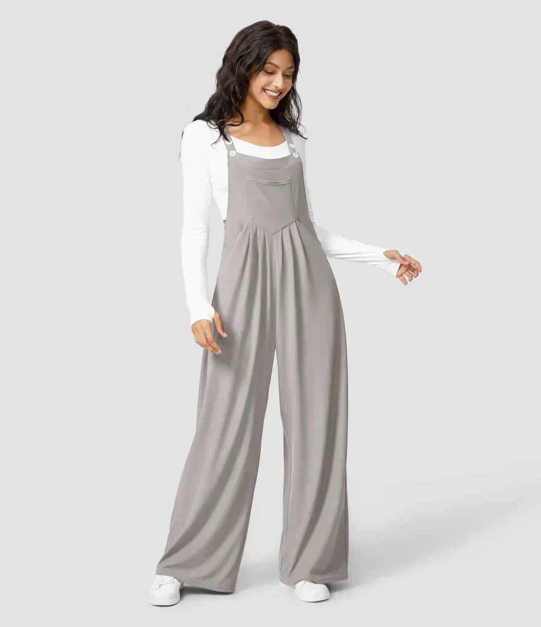Adjustable Strap Bib Pocket Wide Leg Overall Jumpsuit 7