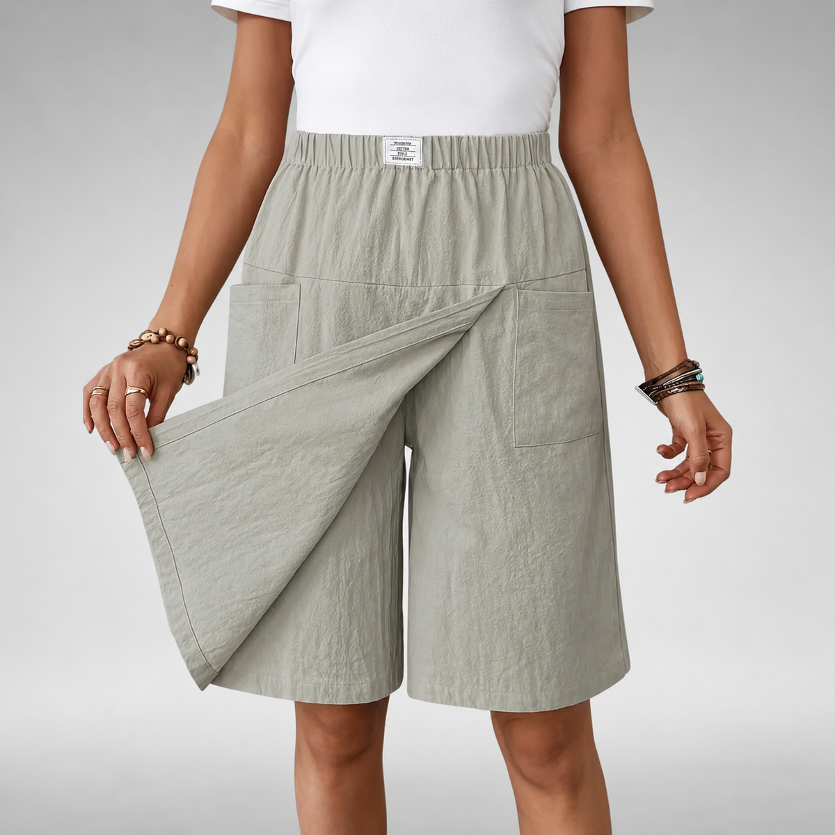 High Waist Wrap Front Pocket Shorts 3