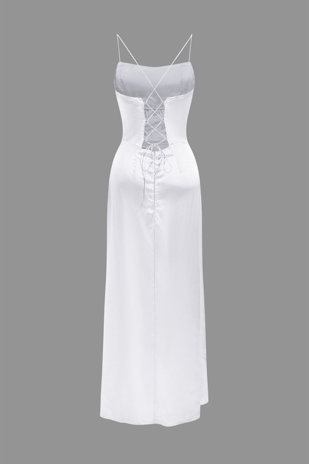 Corset Cowl Neck High Slit Maxi Dress - View 13