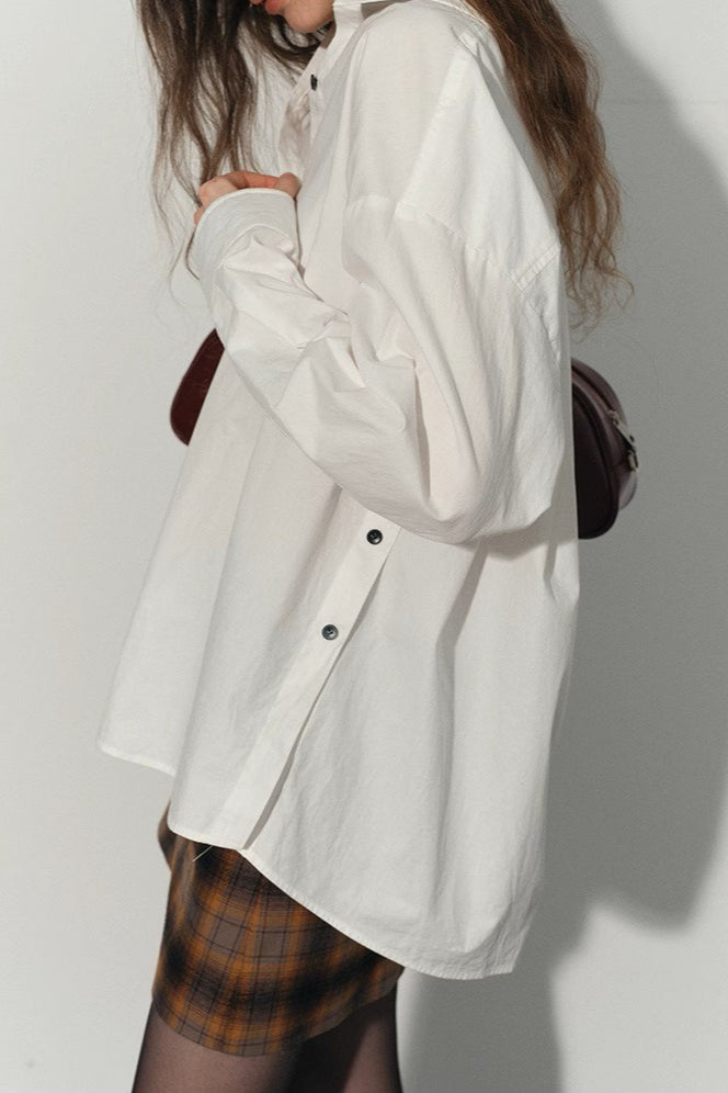 Relaxed Button Front Blouse