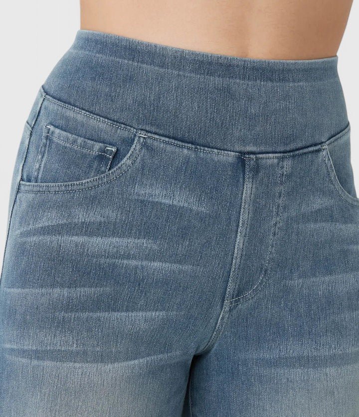 High Waist Wide Leg Washed Jeans 4