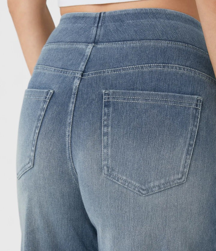 High Waist Wide Leg Washed Jeans 5