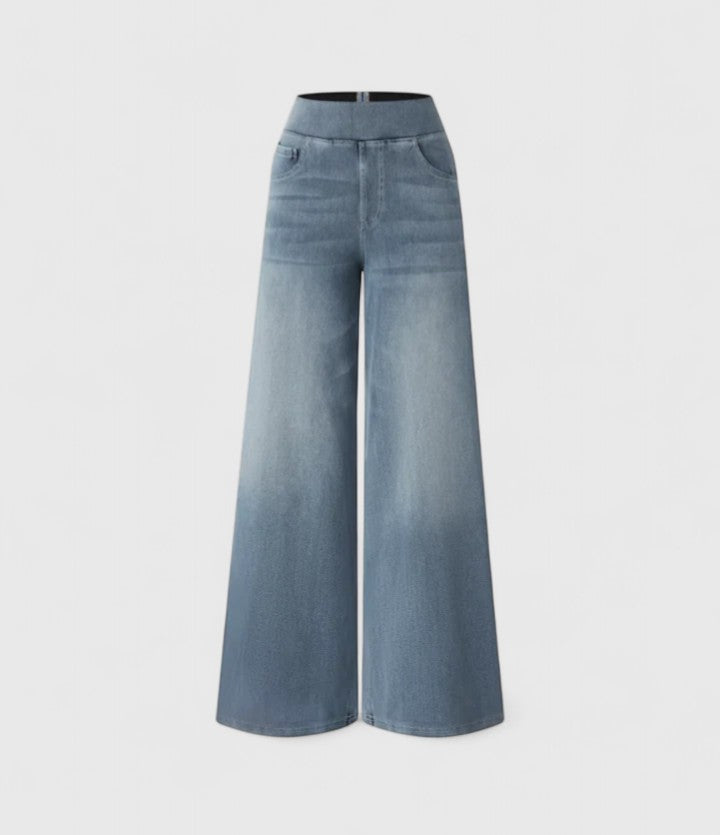 High Waist Wide Leg Washed Jeans 7