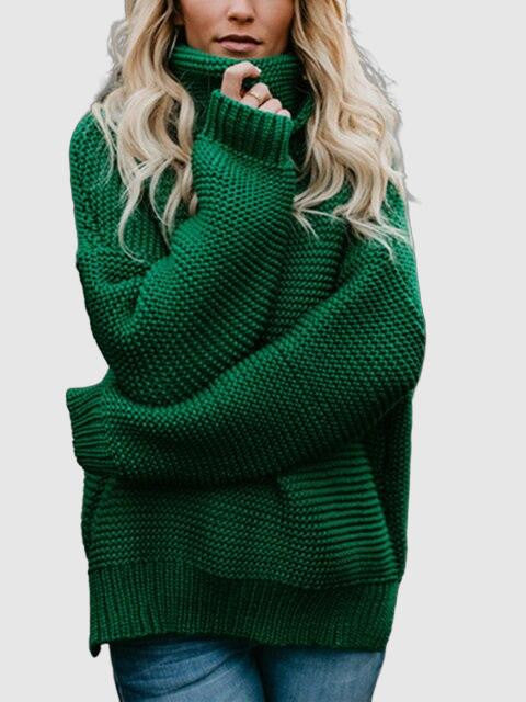 Turtleneck Long Sleeve Chunky Knit Sweater