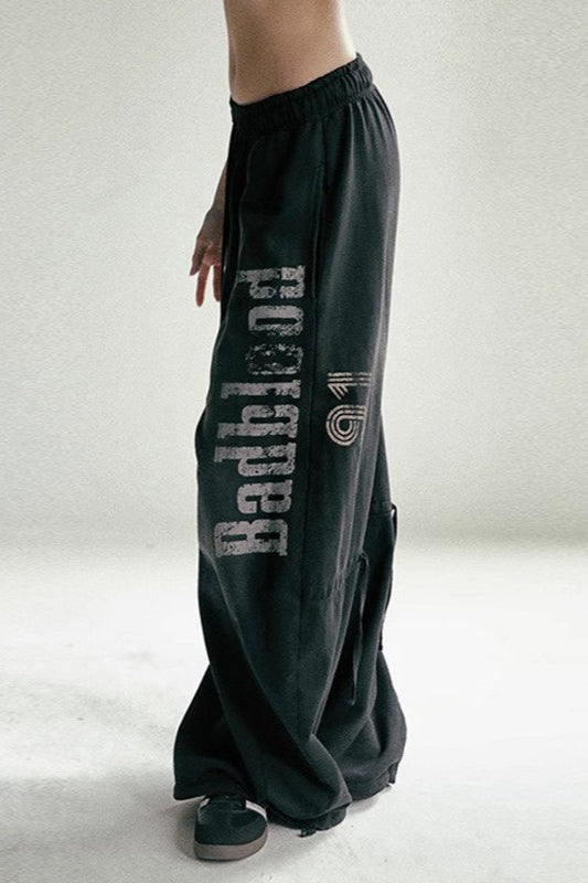 Washed Distressed Vintage Loose Pants