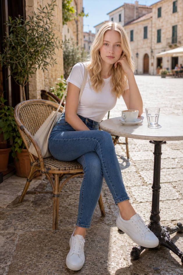 High-Waist Denim Jeans