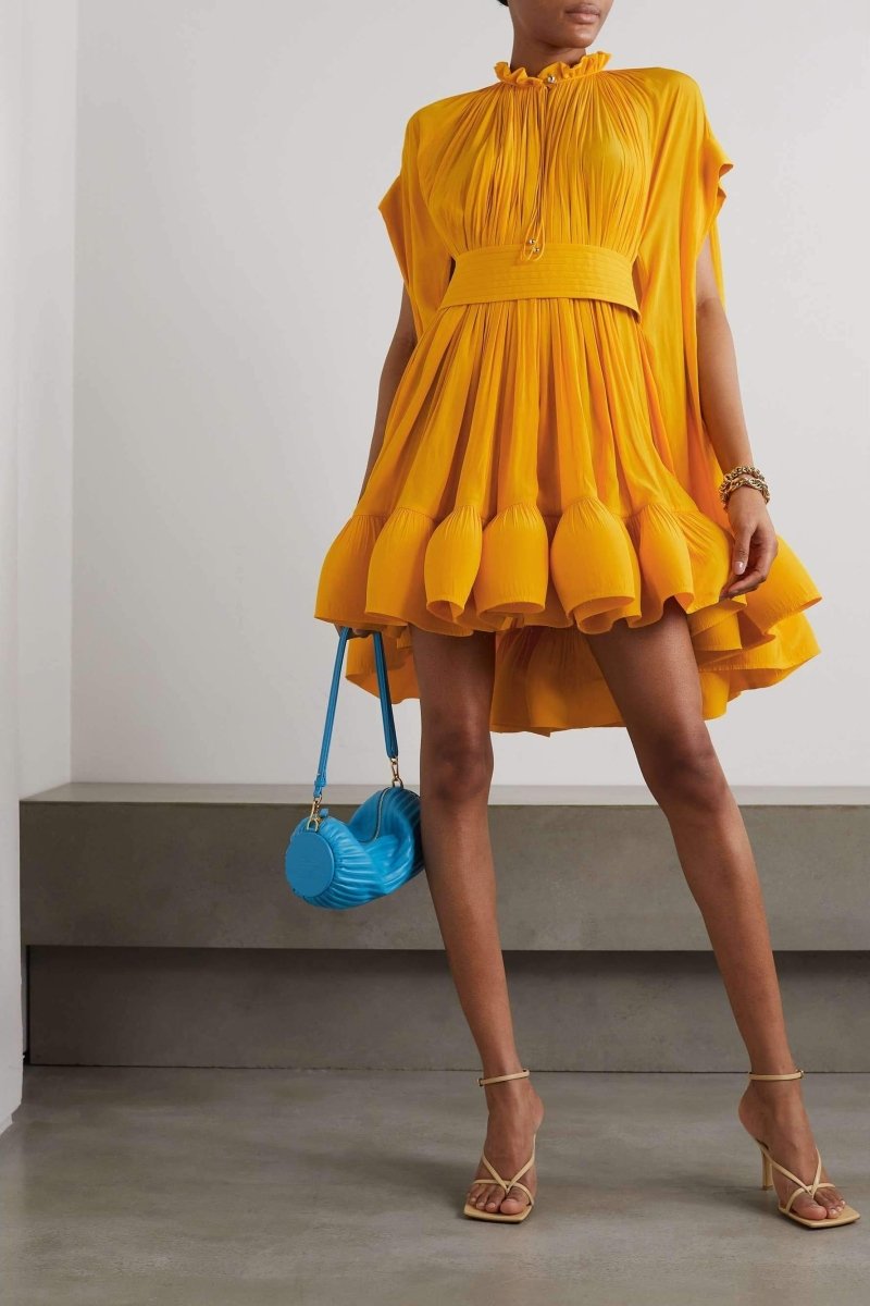 Ruffle Cape Sleeve Mini Dress - View 4