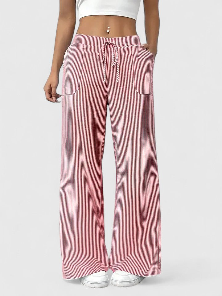 High Waist Striped Wide Leg Pants 22