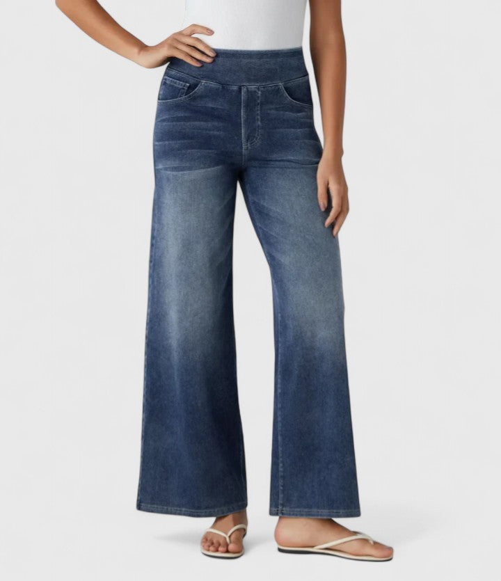 High Waist Wide Leg Washed Jeans 8